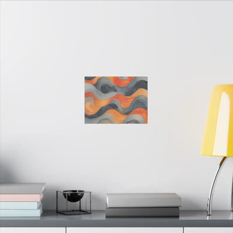 Grey and Orange Watercolour Whimsical Waves - Colourful Home Décor