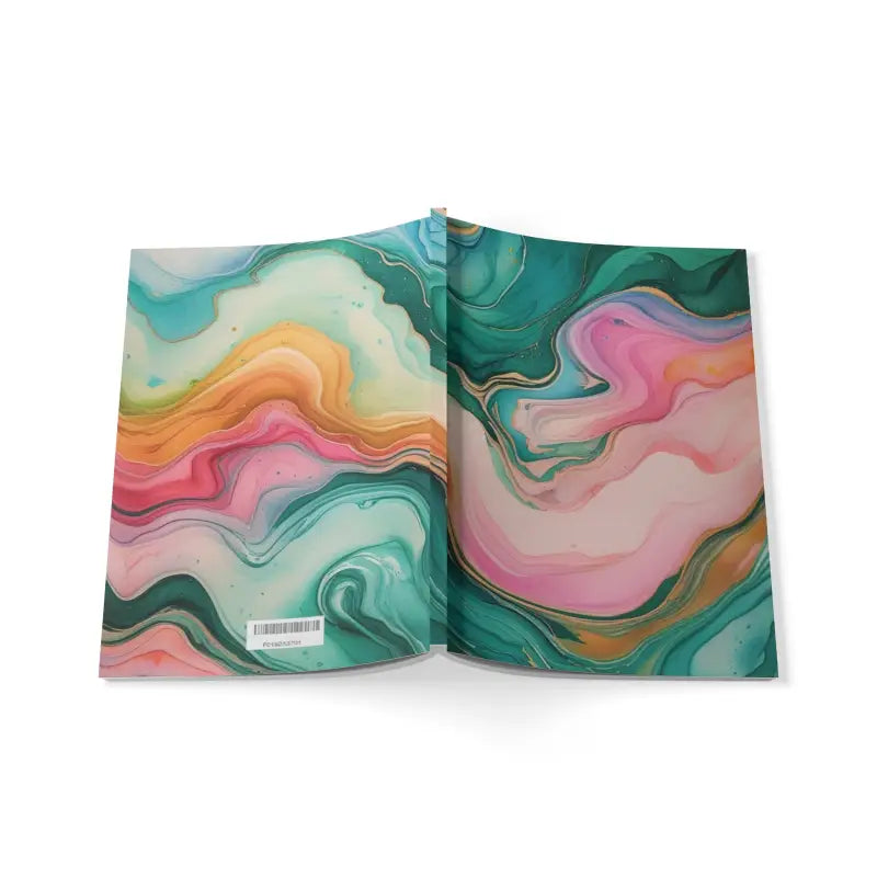 Multicoloured Watercolour Waves - Softcover Notebook A5