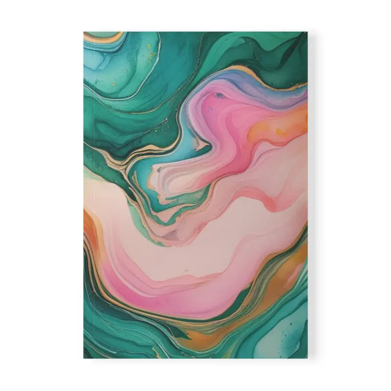 Multicoloured Watercolour Waves - Softcover Notebook A5