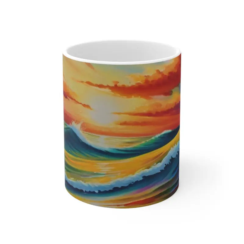 Waves Among Sunrise Mug - Ceramic Coffee 11oz