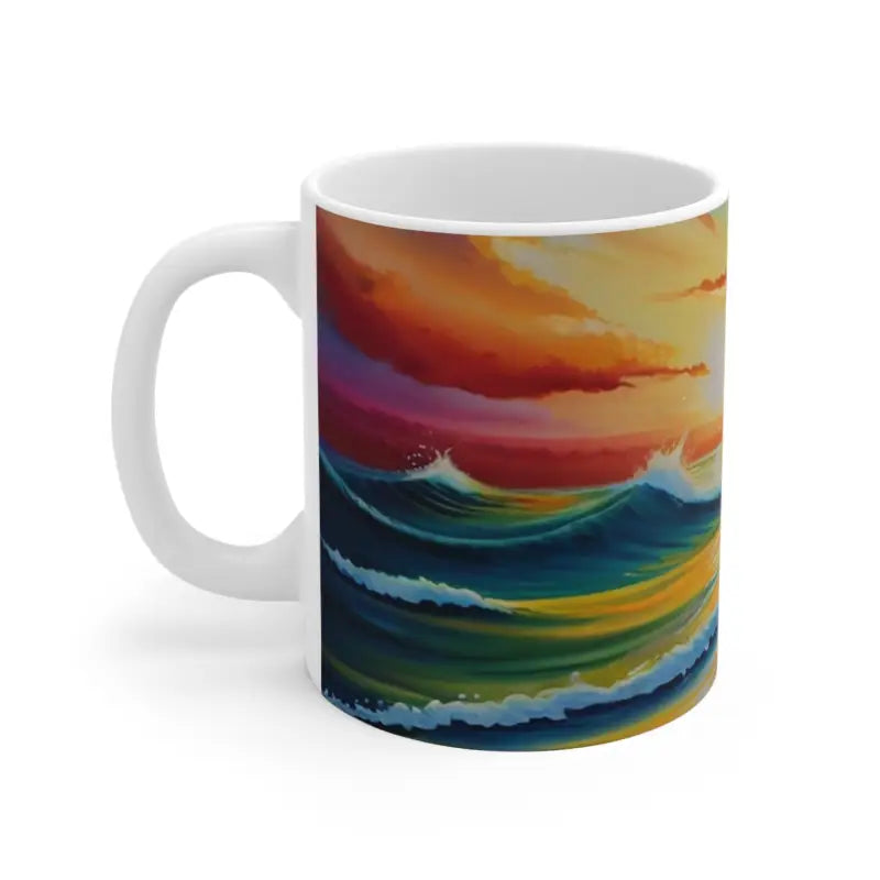 Waves Among Sunrise Mug - Ceramic Coffee 11oz