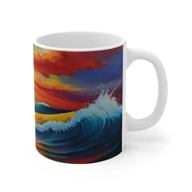 Waves Among Sunrise Mug - Ceramic Coffee 11oz