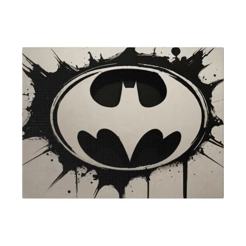 Batman Black and White Logo Symbol - Matte Canvas Stretched 0.75’’