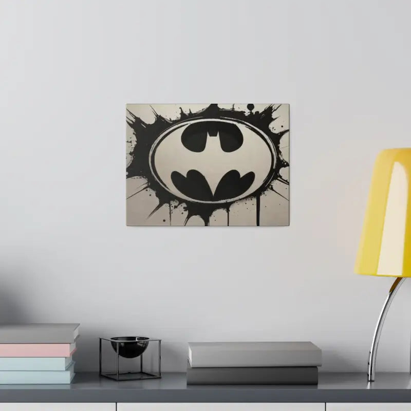 Batman Black and White Logo Symbol - Matte Canvas Stretched 0.75’’