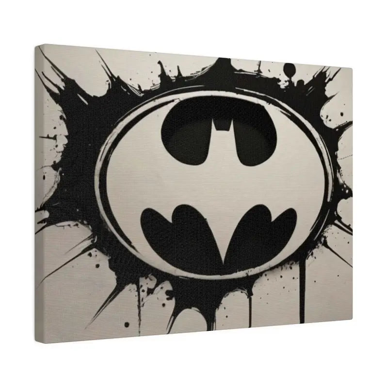 Batman Black and White Logo Symbol - Matte Canvas Stretched 0.75’’