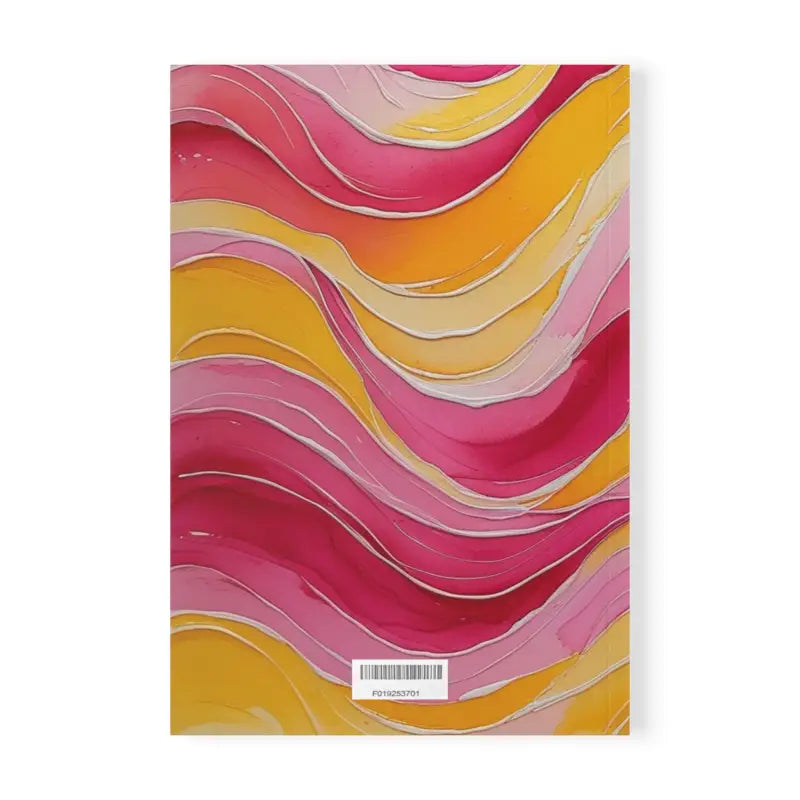 Pink and Yellow Watercolour Whimsical Waves - Softcover Notebook A5