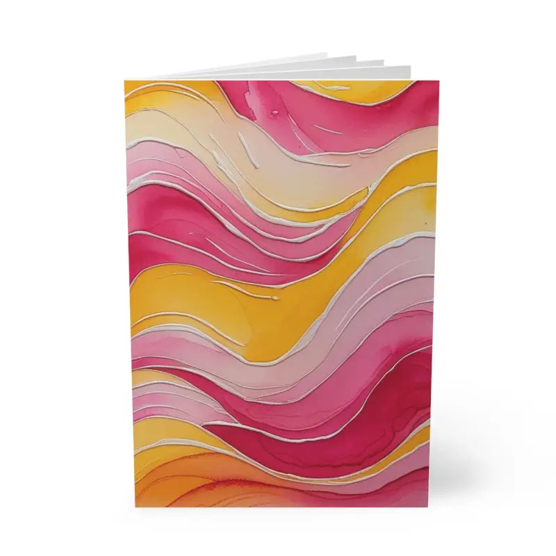 Pink and Yellow Watercolour Whimsical Waves - Softcover Notebook A5