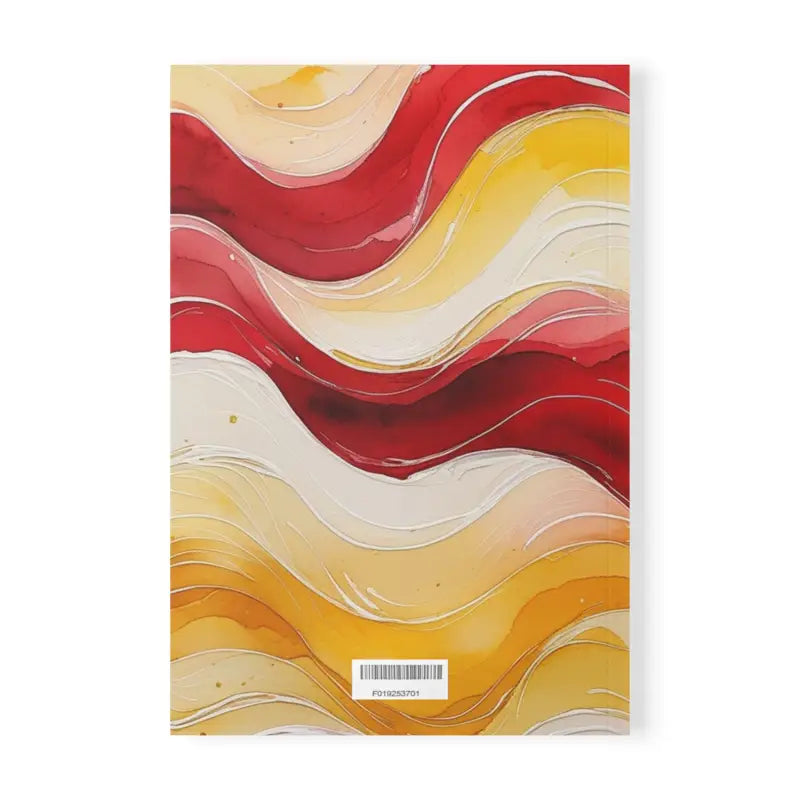 Red and Yellow Watercolour Whimsical Waves - Softcover Notebook A5